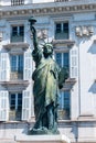 Small-scale bronze replica of the world famous Statue of Liberty on Promenade des Anglais