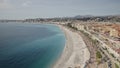 Nice, France - March 15, 2023: Panoramic View Promenade Des Anglais and a coastline in Nice