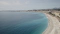 Nice, France - March 15, 2023: Panoramic View Promenade Des Anglais and a coastline in Nice