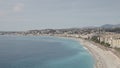 Nice, France - March 15, 2023: Panoramic View Promenade Des Anglais and a coastline in Nice