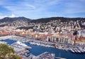 Port of the French city of Nice. Private yachts and boats are parked near the coast. Royalty Free Stock Photo