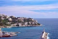 Port of the French city of Nice. Private yachts and boats are parked near the coast. Royalty Free Stock Photo