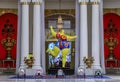 Ornate decor of Grand Salon Royal Lounge with collectible toy cars on display in the luxury Negresco hotel, Nice France