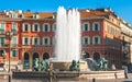 Sun Fountain on Place Massena in Nice Royalty Free Stock Photo