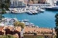 View from the hill `Mont Boron` to a harbor in Nice on the French Riviera Royalty Free Stock Photo