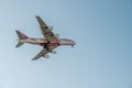 Emirates Airbus A380-861 coming into land Royalty Free Stock Photo