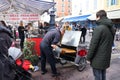 Nice, France, 25th of February 2020: Farinata or Cecina or Torta di ceci thin unleavened pancake