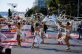 Nice, France, 25th of February 2020: Carnaval de Nice carnival parade. King of Fashion 2020 Royalty Free Stock Photo