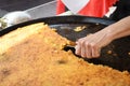 Nice, France, 25th of February 2020: Farinata or Cecina or Torta di ceci thin unleavened pancake