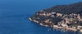 Nice French riviera, CÃÂ´te d`Azur, mediterranean coast, Eze, Saint-Tropez, Cannes and Monaco. Blue water and luxury yachts. Royalty Free Stock Photo