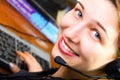 Nice friendly customer service female worker Royalty Free Stock Photo