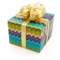 Nice gift with big golden bow Royalty Free Stock Photo