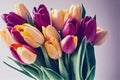 Nice gift in form of spring bouquet of tulip flower.