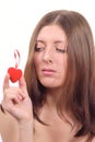Nice girl with in form of heart Royalty Free Stock Photo