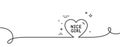 Nice girl line icon. Sweet heart sign. Valentine day love. Continuous line with curl. Vector