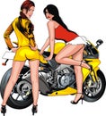 Nice girl and motorbike