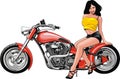 Nice girl and my original designed motorbike Royalty Free Stock Photo