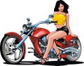 Nice girl and my original designed motorbike