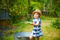 Nice girl playing with water gun Royalty Free Stock Photo