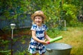 Nice girl playing with water gun Royalty Free Stock Photo