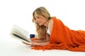 Nice girl reading a book, relaxed Royalty Free Stock Photo