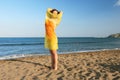 Nice girl relaxing on beach