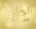 Nice golden eid al adha islamic greeting design