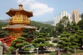 A nice golden temple in Nan Lian garden in Hong Kong