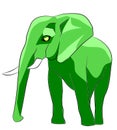 Green Elephant print animals