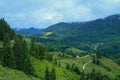 Dambovita river valley in the heart of the Carpathians, Romania. Royalty Free Stock Photo