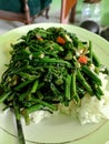 Nice green tradisional sauted vegetables with rice