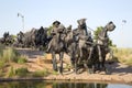 Nice group bronze sculpture in Centennial Land Run Monument