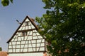 Half timbered house in a village in Alsace Royalty Free Stock Photo