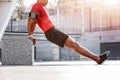 Nice handsome man having an outdoor training Royalty Free Stock Photo