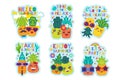 Nice Hello Summer Cute Pineapples Stickers Set