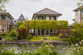 Nice house near water and garden Royalty Free Stock Photo