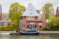 Nice house near water and garden Royalty Free Stock Photo