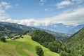 Nice houses on top of alpine hill Royalty Free Stock Photo