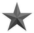 Nice illustration of a 3d look Black and White star on white background. Royalty Free Stock Photo