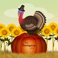 Illustration of Thanksgiving postcard