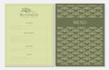 Nice Italian Menu Card Design for Restaurant with Olive Logo Royalty Free Stock Photo