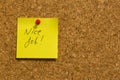 Nice job sticky note Royalty Free Stock Photo