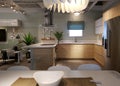 Nice kitchen and dinning room design in store IKEA