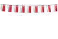 nice labor day flag 3d illustration - many Singapore flags or banners hanging on rope isolated on white