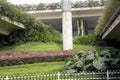 Landscapes design under viaduct in the city