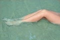Nice legs of a woman in sea water