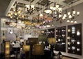 Nice light fixtures selling at furniture market Royalty Free Stock Photo