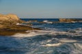 Nice long exposure picture ocean detail of the Spanish coastal in Costa Brava, Palamos