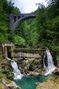 ÃÂ um waterfall on Radovna river in Vintgar gorge , Slovenia