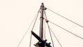 Nice mast of a boat made of wood